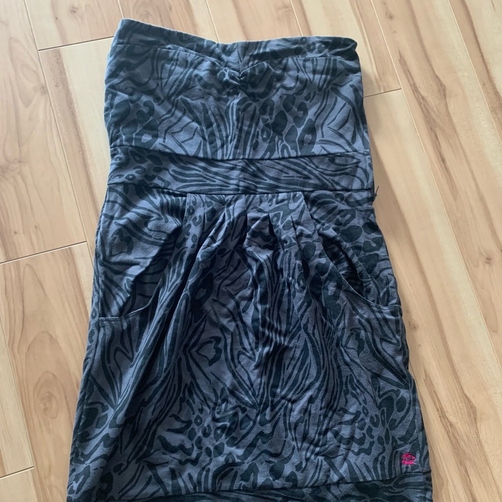 Billabong Gray Animal Print Dress (Jr L)